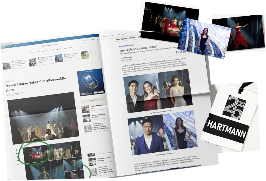 News coverage of Francis Libiran's 25th anniversary show with King's photos